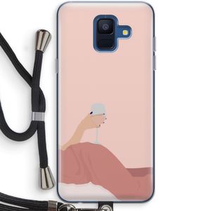 Wine: Samsung Galaxy A6 (2018) Transparant Hoesje met koord