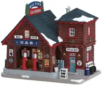 Lemax big pine gas station verlicht kersthuisje Vail Village 2017