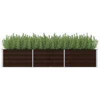 VidaXL Plantenbak verhoogd 240x80x45 cm gegalvaniseerd staal bruin