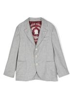 Brunello Cucinelli Kids blazer en flanelle à simple boutonnage - Gris - thumbnail