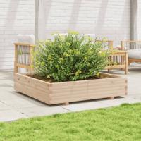 VidaXL Plantenbak 110x110x26,5 cm massief grenenhout