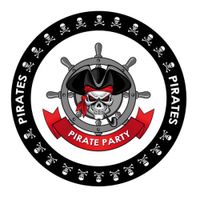 50x Bierviltjes Piraten thema print