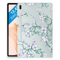 Samsung Galaxy Tab S7FE Uniek | Siliconen hoesje | Blossom White Samsung Galaxy Tab S7FE Uniek | Siliconen hoesje | Blossom White