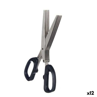 Keukenschaar Kinvara KT11-5661D KT11-5661D Zwart Zilverkleurig Metaal ABS 7 x 18,5 x 1,7 cm (12 Stuks)