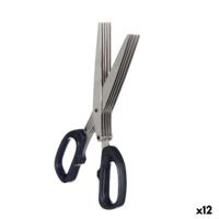 Keukenschaar Kinvara KT11-5661D KT11-5661D Zwart Zilverkleurig Metaal ABS 7 x 18,5 x 1,7 cm (12 Stuks)
