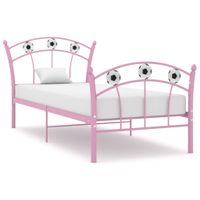 Bedframe met voetbaldesign metaal roze 90x200 cm