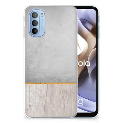 Motorola Moto G31 | G41 | Bumper Hoesje | Wood Concrete