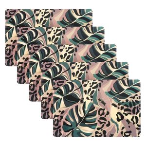 Placemat/onderlegger - 10x - Monstera bladeren - 44 x 28 cm - tafeldecoratie