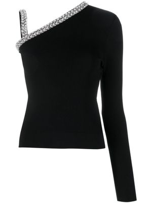 Karl Lagerfeld haut asymétrique à ornements de perles artificielles - Noir