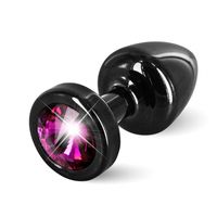 diogol - anni butt plug rond zwart / roze 25 mm