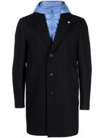 Manuel Ritz manteau boutonné à capuche - Bleu