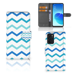 OPPO Reno6 5G Telefoon Hoesje Zigzag Blauw