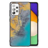 Samsung Galaxy A52 | A52s (5G/4G) Marmeren Print Telefoonhoesje Marble Blue Gold Samsung Galaxy A52 | A52s (5G/4G) Marmeren Print Telefoonhoesje Marble Blue Gold