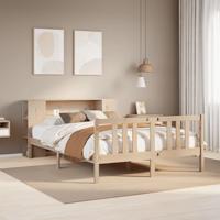 Bed met boekenkast zonder matras massief grenenhout 120x200 cm