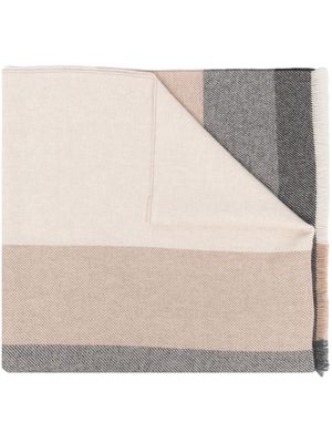 Brunello Cucinelli écharpe en laine à rayures - Gris