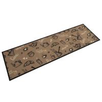 VidaXL Keukenmat wasbaar ochtendprint 45x150 cm fluweel bruin