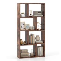 Boekenkast met 4 Niveaus Staande Kast met 8 Vakken Kubusrek Kast 60 x 20 x 120 cm Bruin
