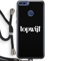 Topwijf Zwart: Huawei P Smart (2018) Transparant Hoesje met koord