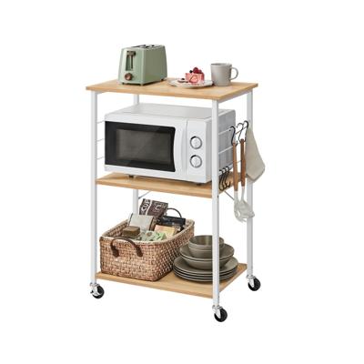 Oprolbaar keukenrek industrieel design, Eiken goud-wolkenwit