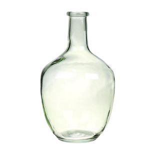 Fles vaas/vazen Milano 18 x 30 cm transparant lichtgroen glas