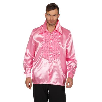 Ruche blouse satijn roze