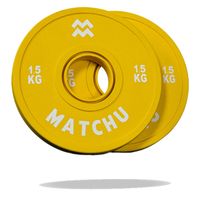 Matchu Sports Fractional plate 1.5 kg - 2 stuks - Geel - Rubber - thumbnail