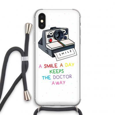 Smile: iPhone X Transparant Hoesje met koord