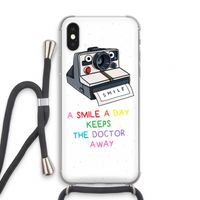 Smile: iPhone X Transparant Hoesje met koord