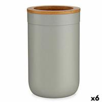 Tandenborstelhouder Bruin Grijs Bamboe Polypropyleen 7,7 x 11,5 x 7,7 cm (6 Stuks)