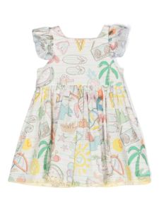 Stella McCartney Kids robe Summer Doodles - Blanc