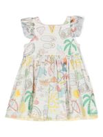 Stella McCartney Kids robe Summer Doodles - Blanc