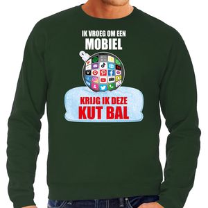 Kut Kerstbal Kersttrui / Kerst outfit Ik vroeg om een mobiel krijg ik deze kut bal groen voor heren