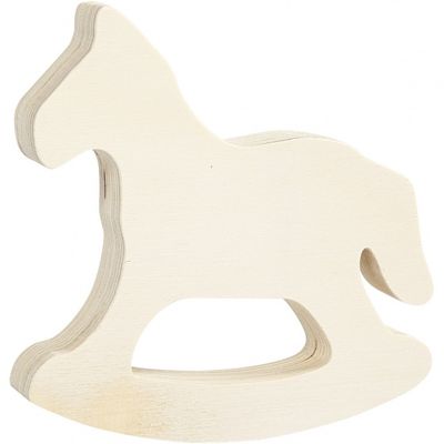 Creotime mini hobbelpaard triplex unisex 13,5 x 13 cm Creotime mini hobbelpaard triplex unisex 13,5 x 13 cm