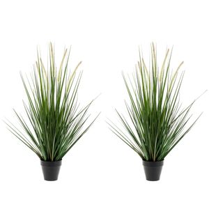 Set van 2x stuks kunstplanten groen gras sprieten 69 cm.