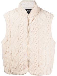 FIVE CM gilet zippé en maille torsadée - Blanc