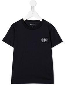 Emporio Armani Kids t-shirt à patch logo - Bleu