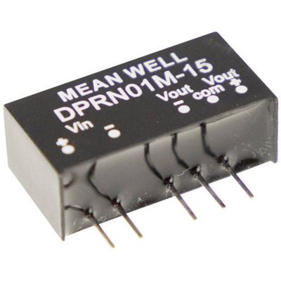 MEAN WELL DPRN01O-15 DC/DC-converter 34 mA 1 W Aantal uitgangen: 2 x Inhoud 1 stuk(s)