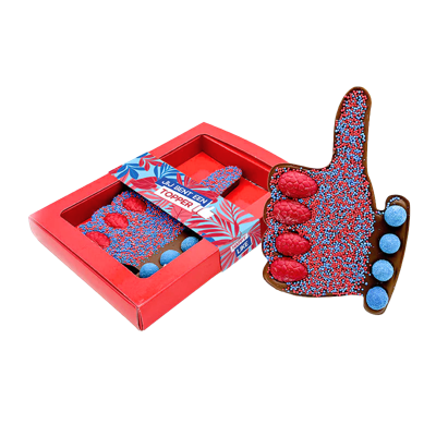 “Jij bent een topper” (190 gram) - Chocolade duim - HappyTruffels