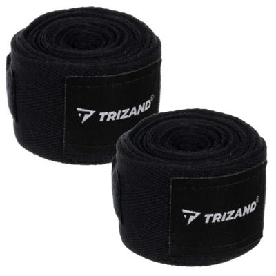 Trizand Boxing Bandage - 2x stuks - 4m - zwart - boks bandage - boksbandage