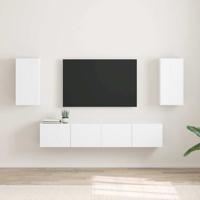 TV Wandkast 2 pcs Wit 30 x 31 x 60 cm Bewerkt hout