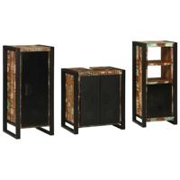 Badkamermeubelset met lade 3 pcs Massief Gerecycled Hout