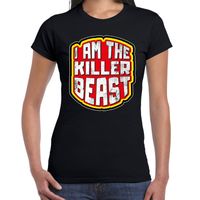 Halloween killer beast verkleed t-shirt zwart voor dames - thumbnail