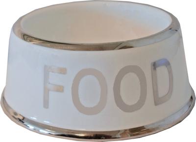 Hondeneetbak wit/zilver Food 18 cm - Gebr de boon