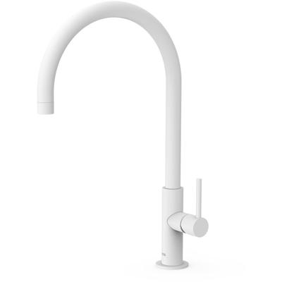 Keukenkraan Tres Max | Opbouw | 360° Draaibaar | Mengkraan | 1-hendel | Rond | Wit mat