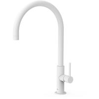 Keukenkraan Tres Max | Opbouw | 360° Draaibaar | Mengkraan | 1-hendel | Rond | Wit mat