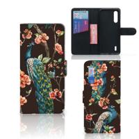 Xiaomi Mi 9 Lite | Telefoonhoesje | Met pasjeshouder | Pauw met Bloemen