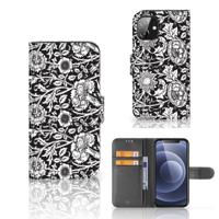 Apple iPhone 12 Mini Hoesje Black Flowers