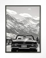 Urban Cotton Wandkleed 'Winter Road' 145 x 190cm in Floating Frame - black