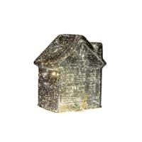 Huisje glas LED 12,5x7,5 antraciet - Annas collection