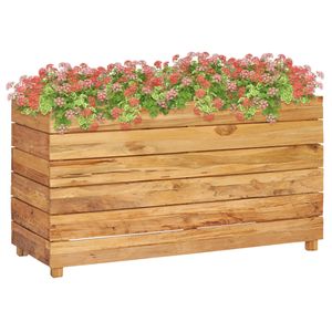 VidaXL Plantenbak verhoogd 100x40x38 cm gerecycled teakhout en staal